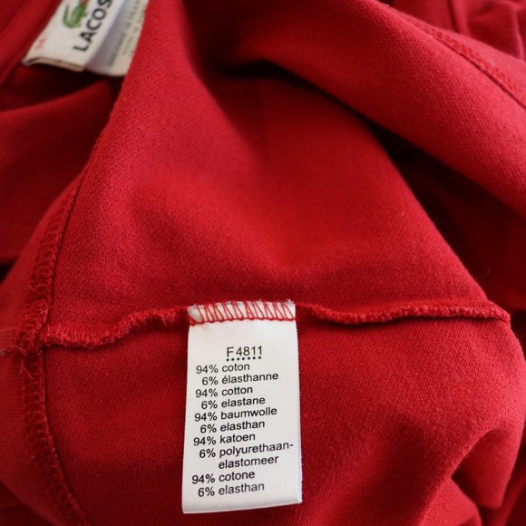 Sz 2 34 XS NWOT red women's LACOSTE Polo Top - Picture 4 of 5
